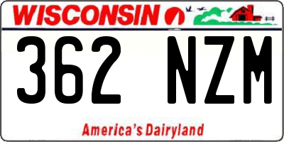 WI license plate 362NZM