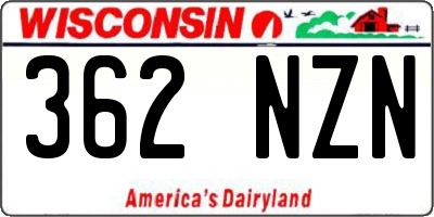 WI license plate 362NZN