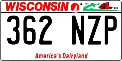 WI license plate 362NZP