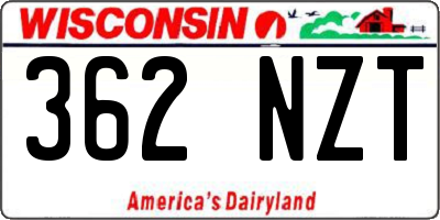 WI license plate 362NZT