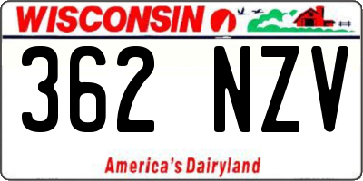 WI license plate 362NZV