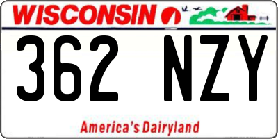 WI license plate 362NZY