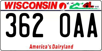 WI license plate 362OAA