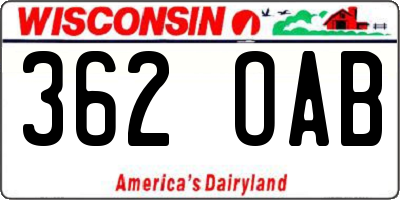 WI license plate 362OAB