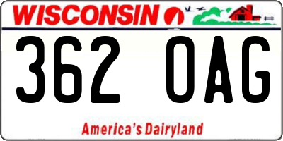 WI license plate 362OAG