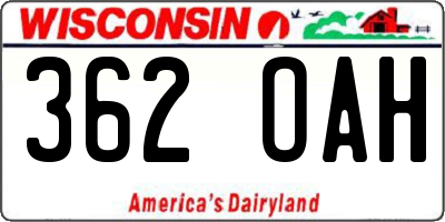 WI license plate 362OAH