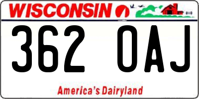 WI license plate 362OAJ