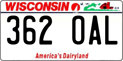 WI license plate 362OAL