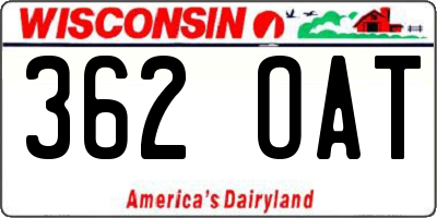 WI license plate 362OAT