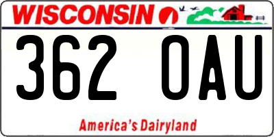 WI license plate 362OAU