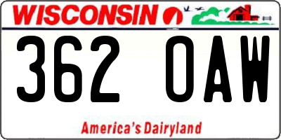 WI license plate 362OAW