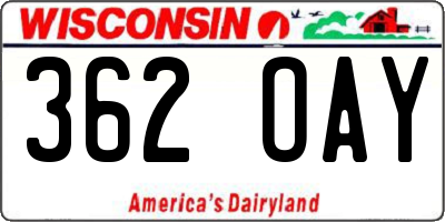 WI license plate 362OAY