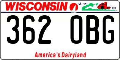 WI license plate 362OBG