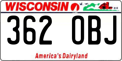 WI license plate 362OBJ