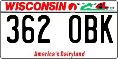 WI license plate 362OBK
