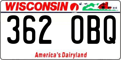 WI license plate 362OBQ