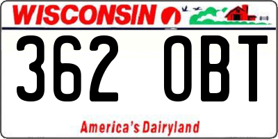 WI license plate 362OBT