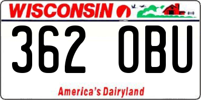 WI license plate 362OBU