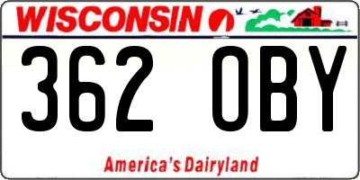 WI license plate 362OBY