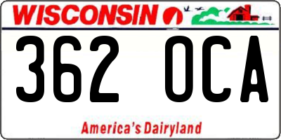 WI license plate 362OCA