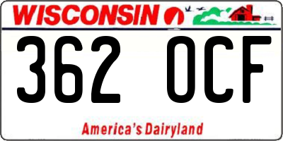 WI license plate 362OCF