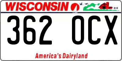 WI license plate 362OCX