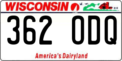 WI license plate 362ODQ