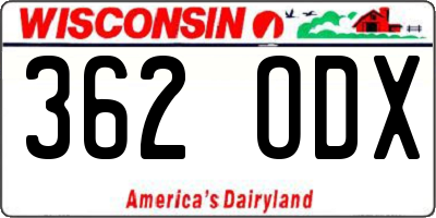 WI license plate 362ODX