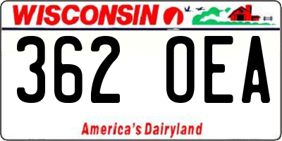 WI license plate 362OEA