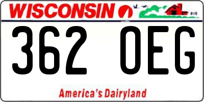 WI license plate 362OEG