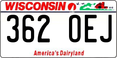 WI license plate 362OEJ
