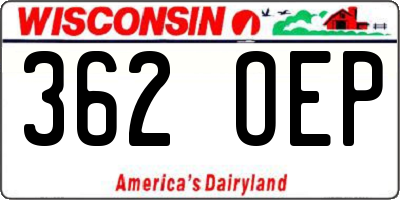 WI license plate 362OEP