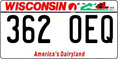 WI license plate 362OEQ