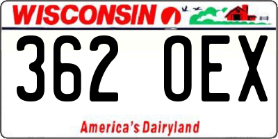 WI license plate 362OEX
