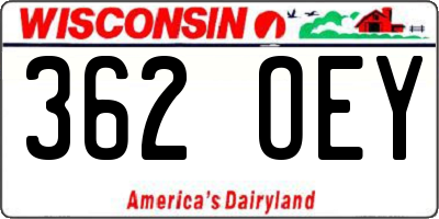 WI license plate 362OEY