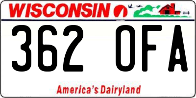 WI license plate 362OFA