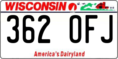 WI license plate 362OFJ