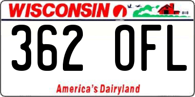 WI license plate 362OFL