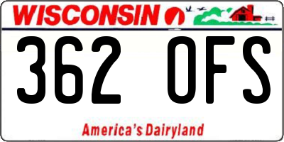 WI license plate 362OFS