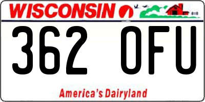 WI license plate 362OFU