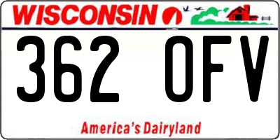 WI license plate 362OFV