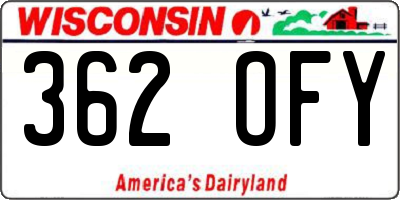 WI license plate 362OFY