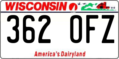 WI license plate 362OFZ