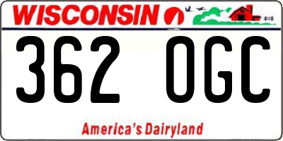 WI license plate 362OGC