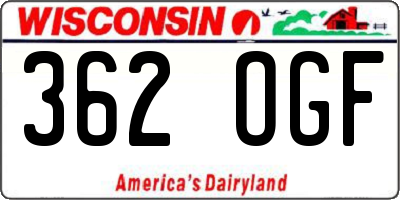 WI license plate 362OGF