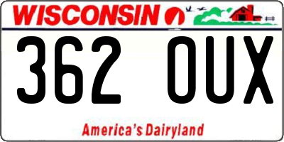 WI license plate 362OUX