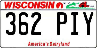 WI license plate 362PIY