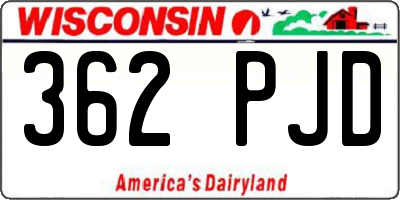 WI license plate 362PJD