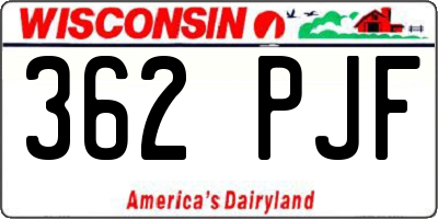WI license plate 362PJF