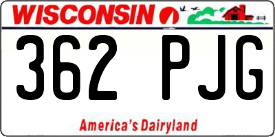 WI license plate 362PJG